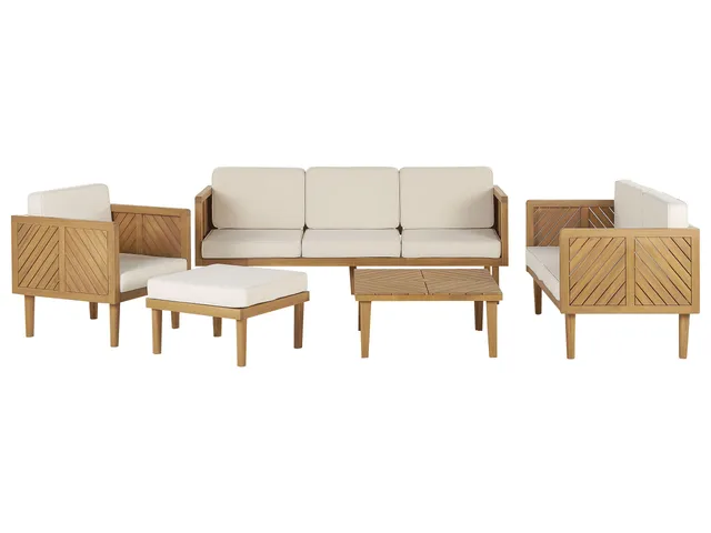 beliani-baratti-lounge-set-akazie-beige-6-sitzer-rustikal image 1