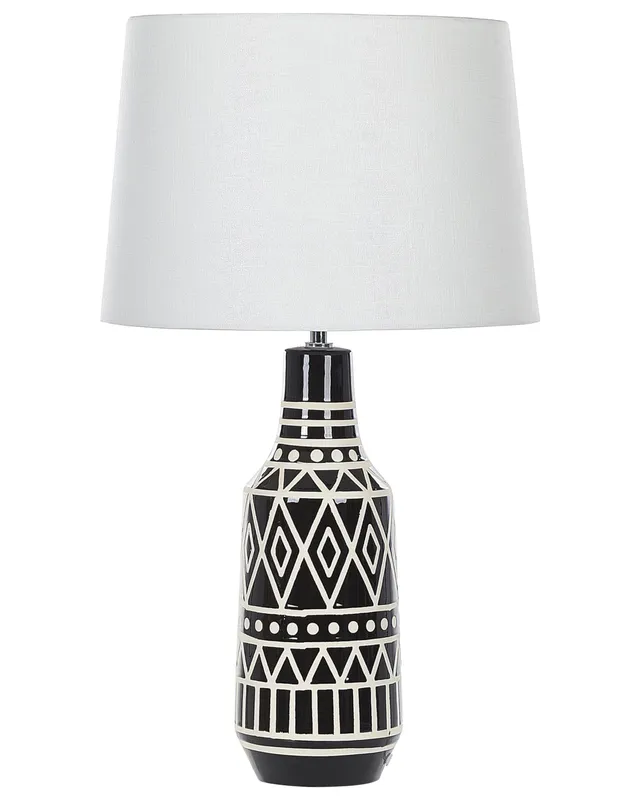beliani-shabelle-tischlampe-keramik-ethnomotiv-68-cm-schwarz image 1