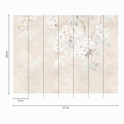 livingwalls-fototapete-blumen-beige-creme-grau-3-71x2-80m image 6
