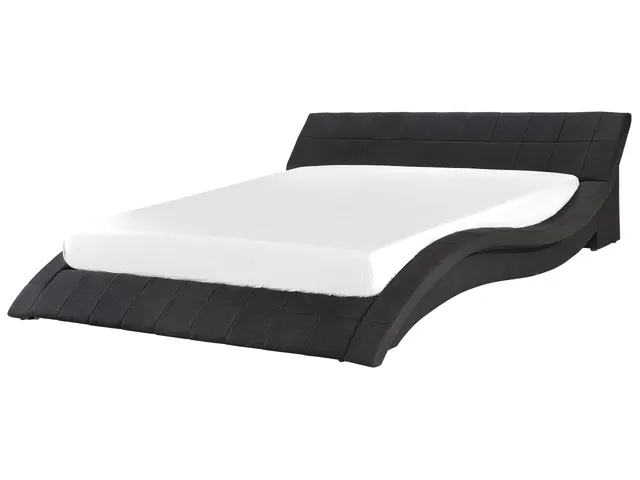 beliani-vichy-polsterbett-180x200-schwarz-mit-lattenrost image 1