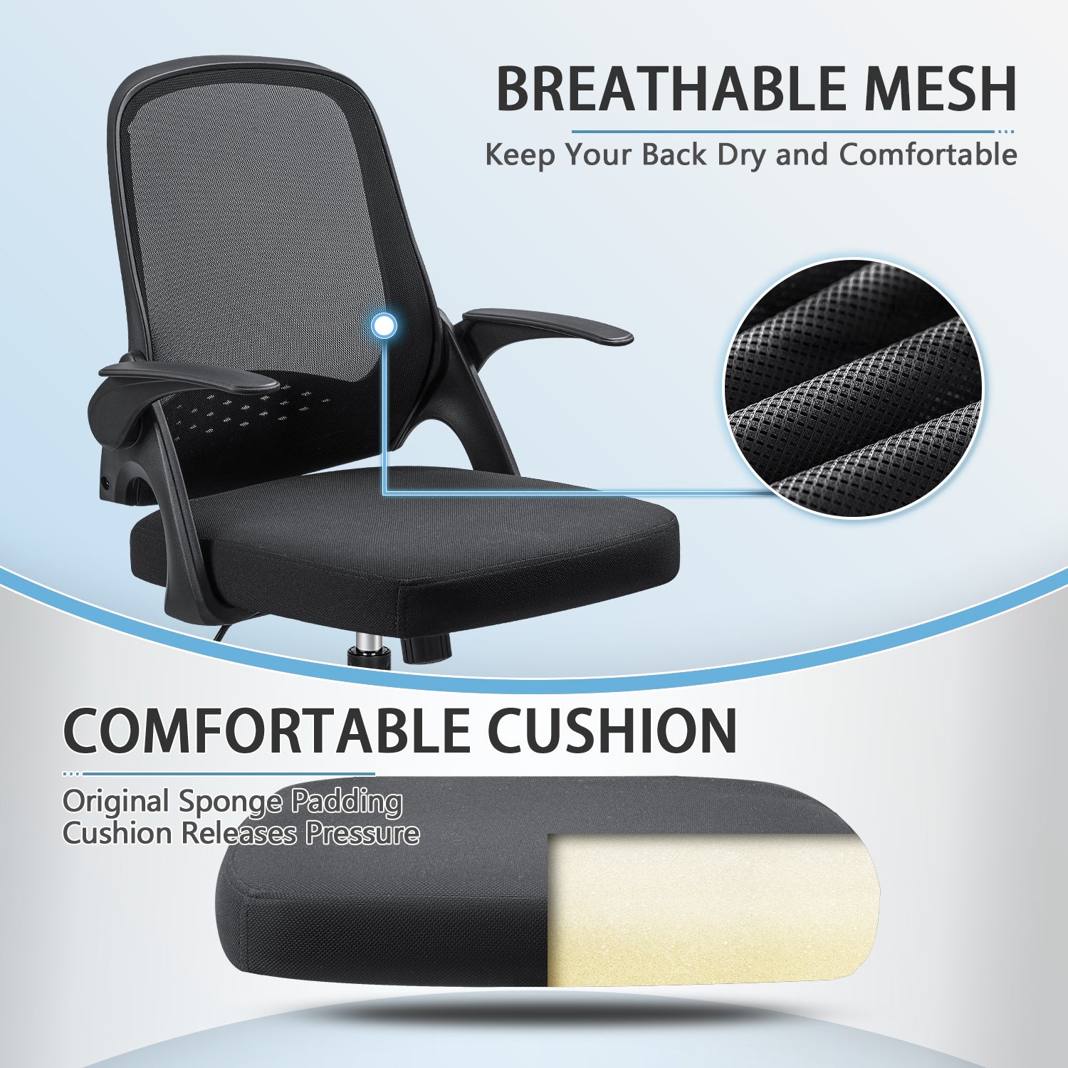 homall-office-mesh-chair-b-rostuhl-schwarz-mit-lordosenst-tze image 3