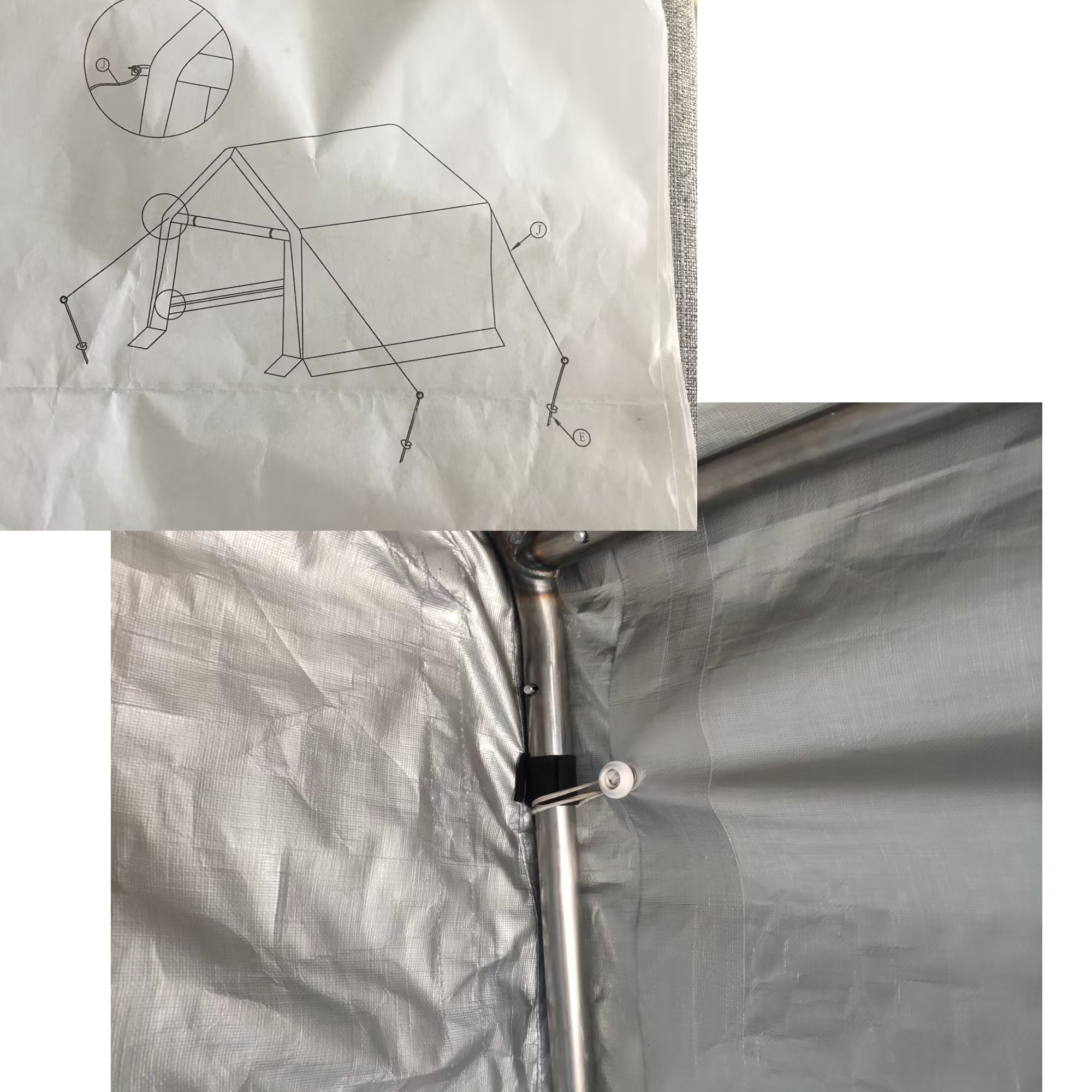 homall-metal-shed-lagerzelt-6x6-grau-wasserdicht-motorradgarage image 8