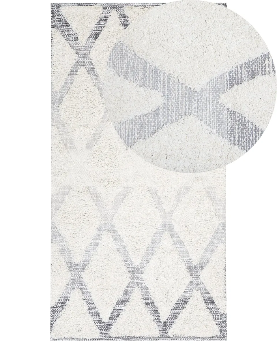 beliani-pendik-teppich-80x150-cm-beige-grau-karo image 1