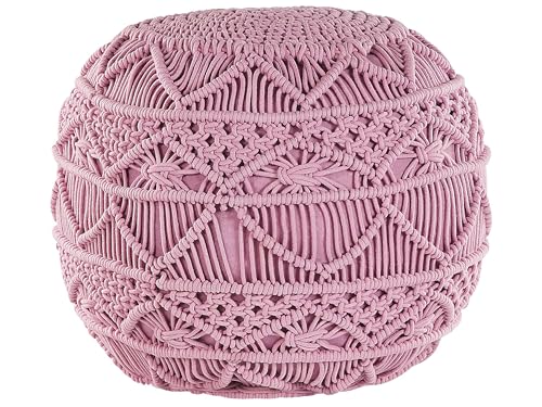 beliani-kayseri-pouf-40x40-cm-rosa-gestrickt-rund image 8