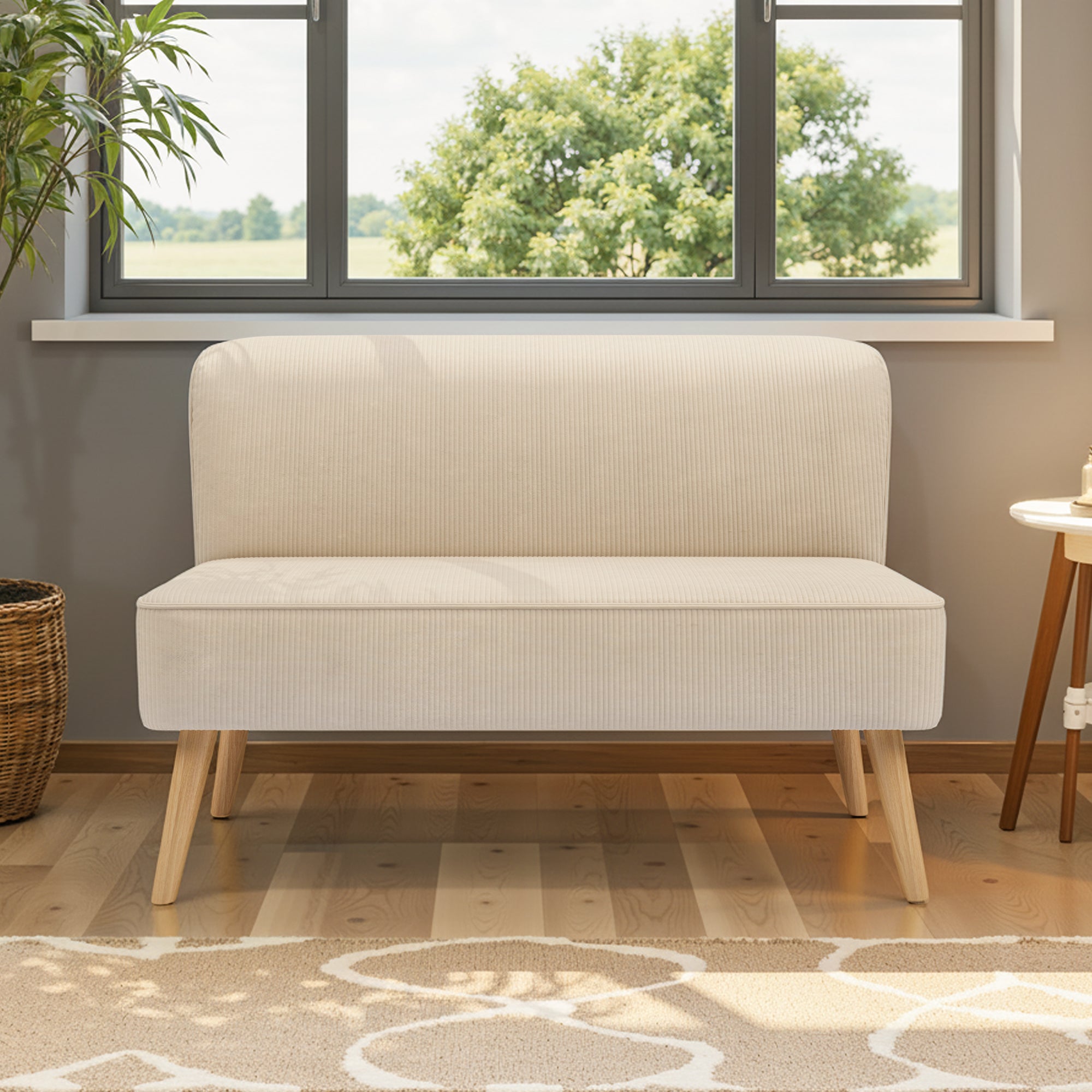 bealife-ar57-2-sitzer-sofa-cord-beige-117cm-mit-holzgestell image 7