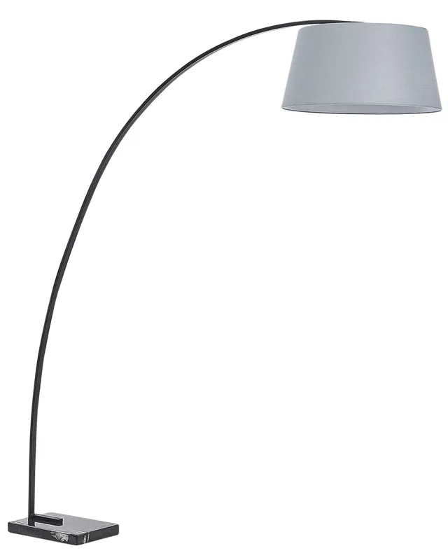 beliani-benue-stehleuchte-grau-marmor-bogenlampe-188-cm image 1