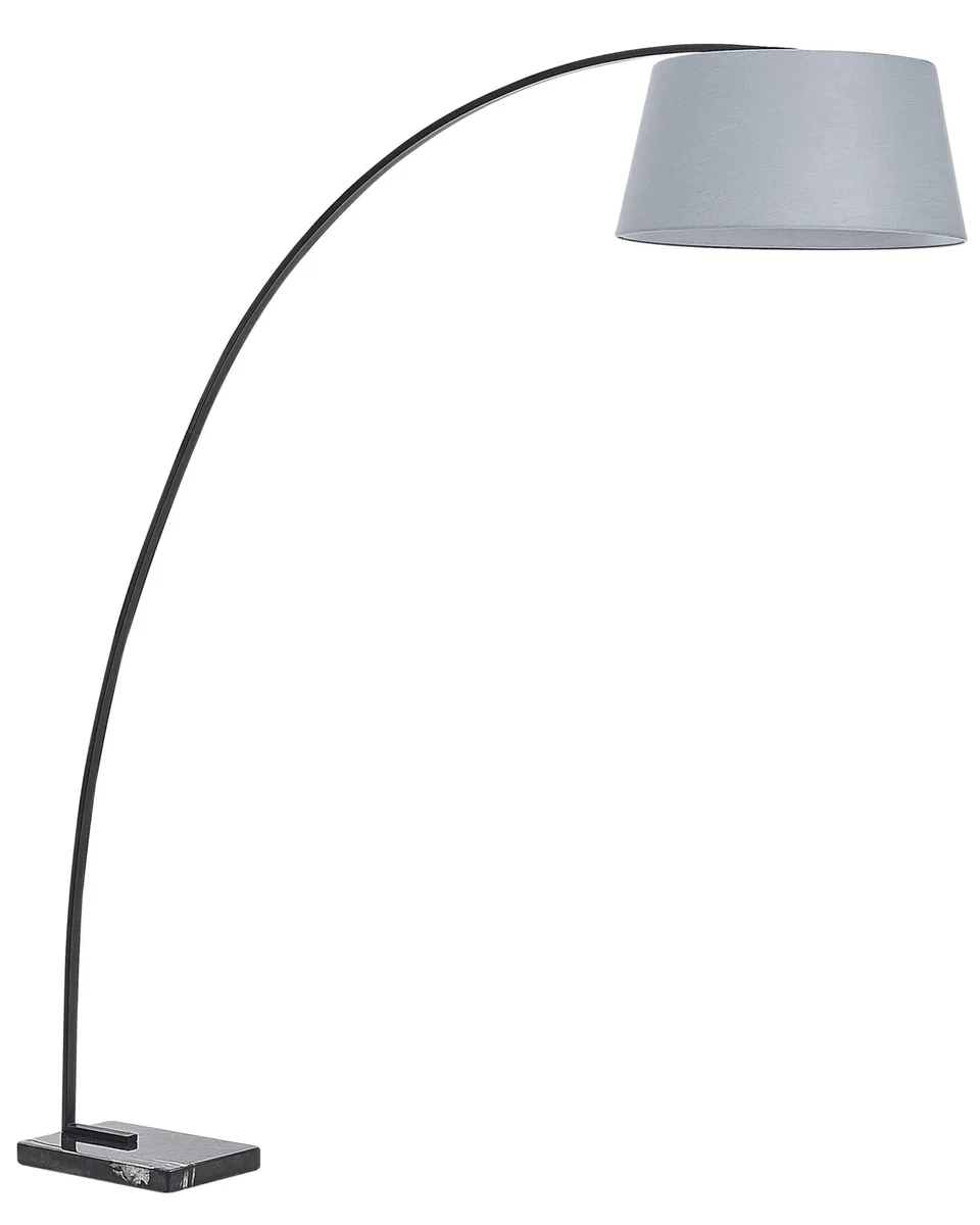 beliani-benue-stehleuchte-grau-marmor-bogenlampe-188-cm image 1