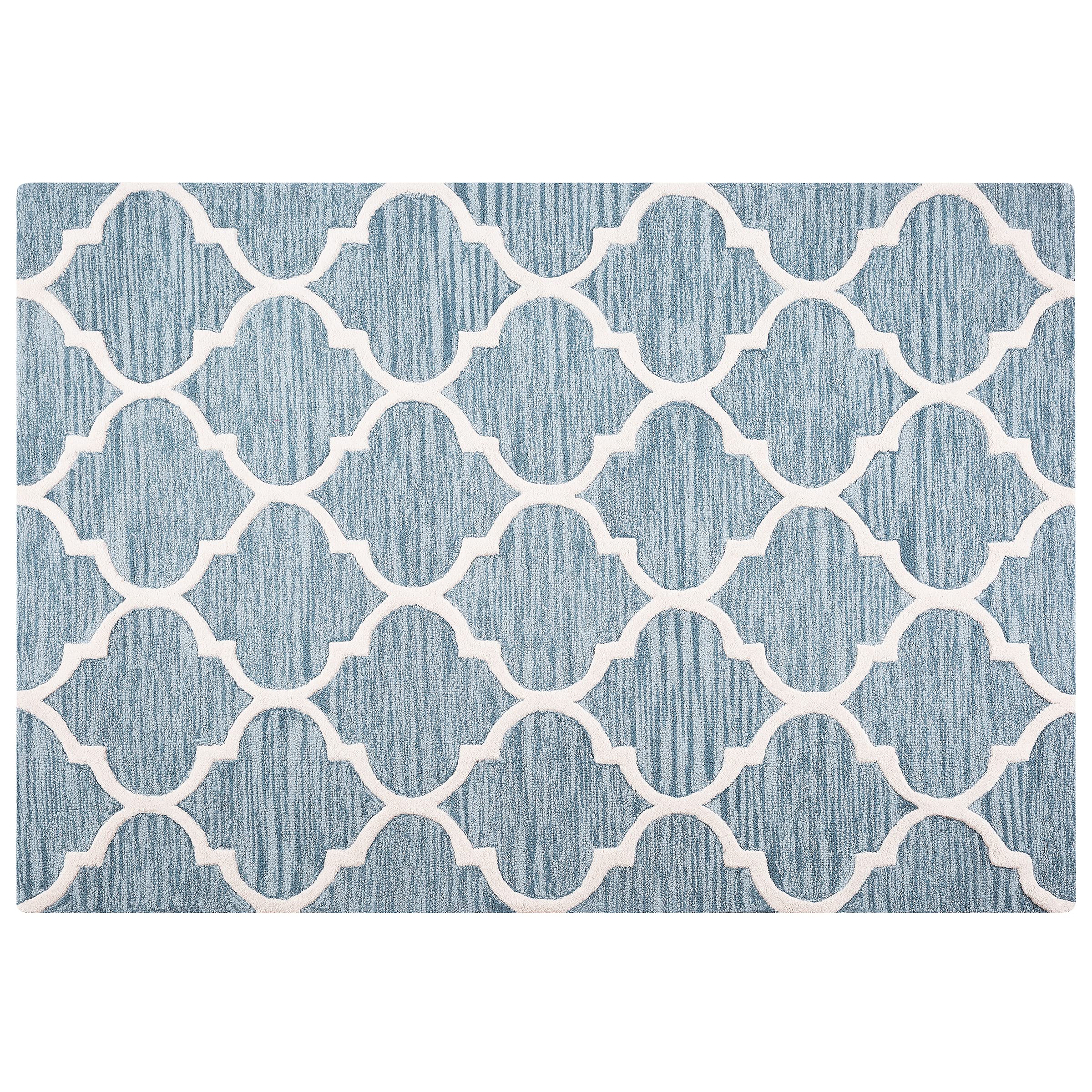 beliani-yalova-teppich-140x200-hellblau-wolle image 6