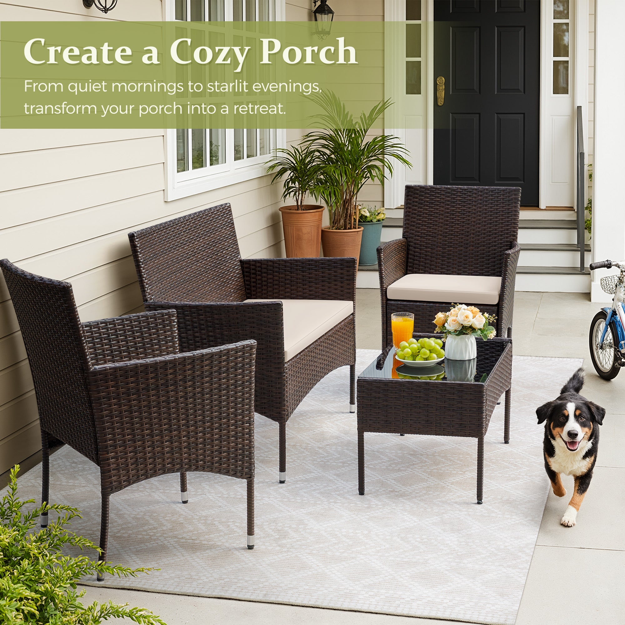 homall-patio-furniture-lounge-set-4tlg-schwarz-rattan image 5
