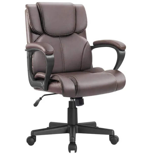 homall-office-b-rostuhl-leder-schwarz-h-henverstellbar image 1