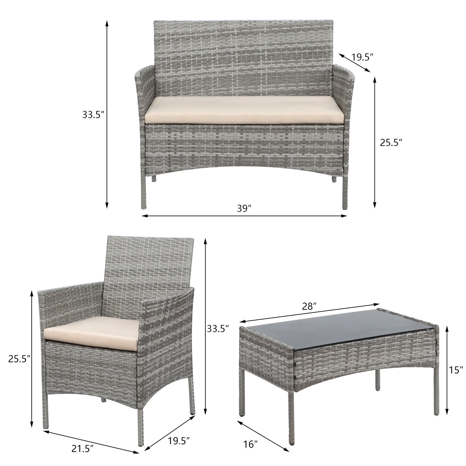homall-patio-furniture-stuhl-set-4-tlg-rattan-balkon-schwarz image 7