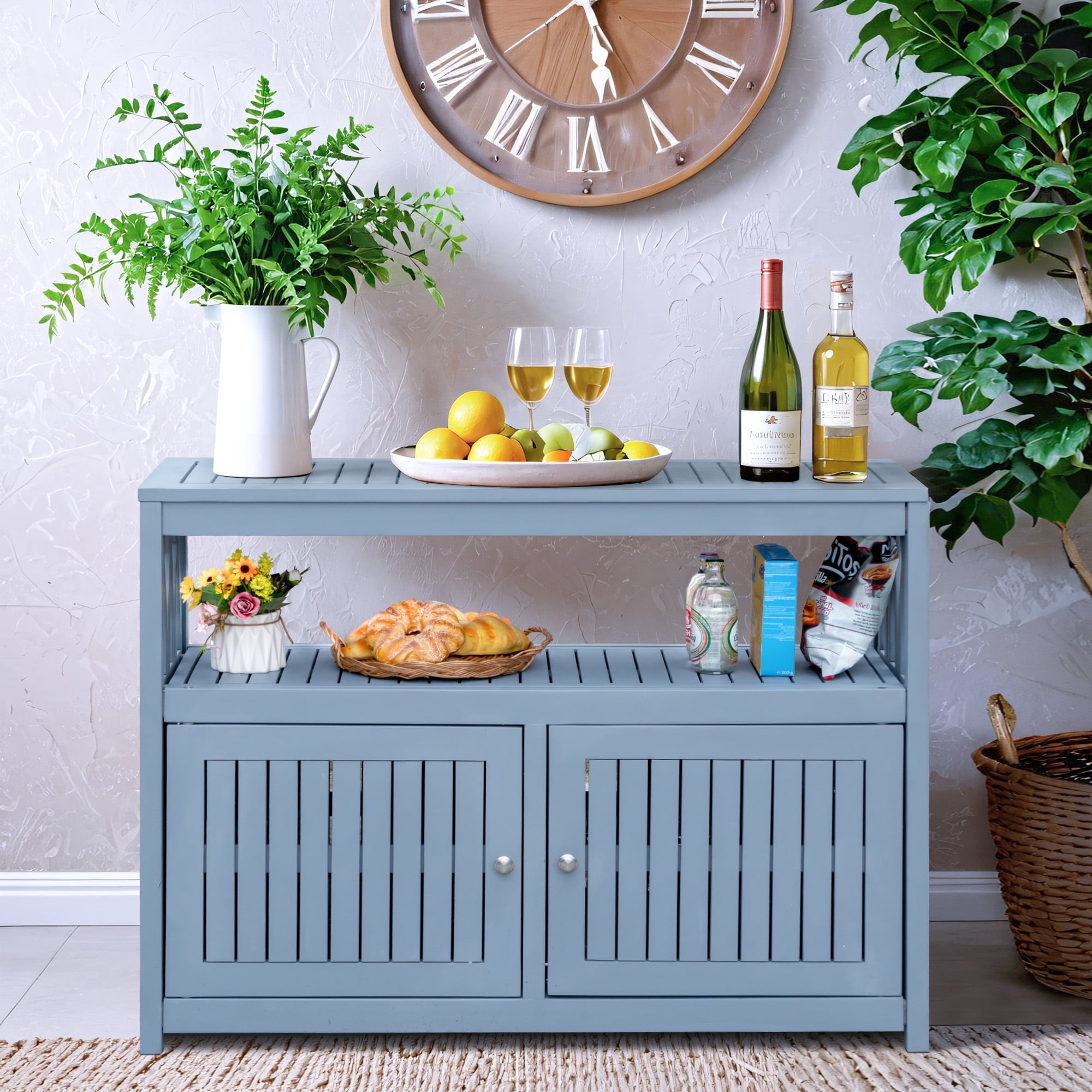 homall-patio-furniture-sideboard-braun-akazie-holz image 8