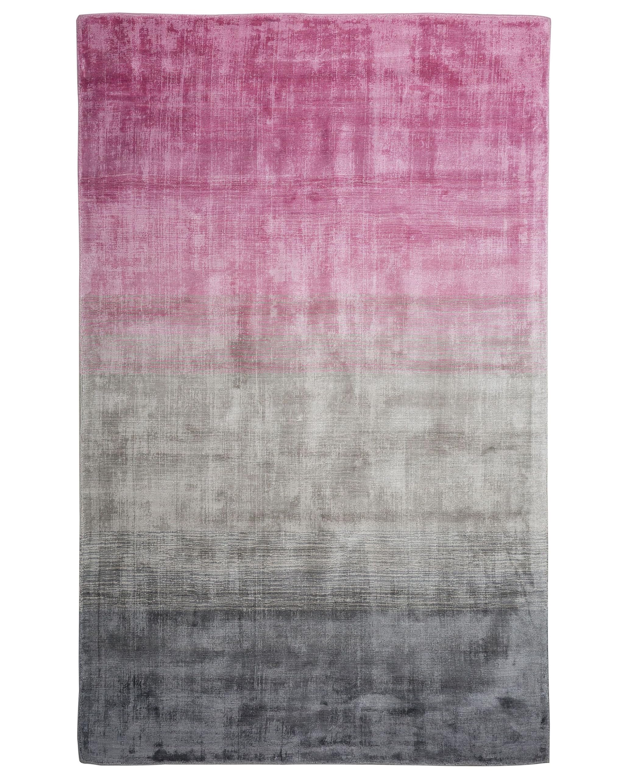 beliani-ercis-teppich-viskose-grau-rosa-140x200-cm image 1