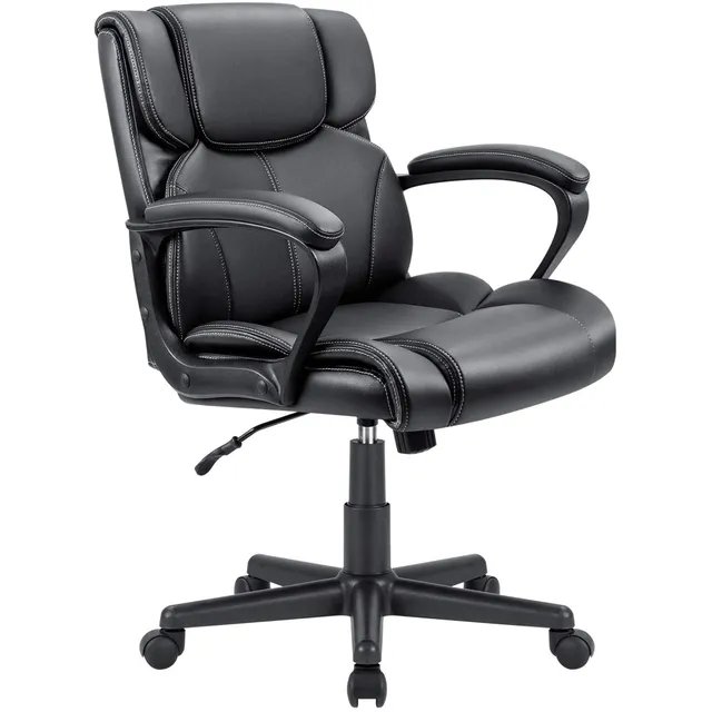 homall-office-leather-chair-b-rostuhl-schwarz-mit-armlehnen image 1