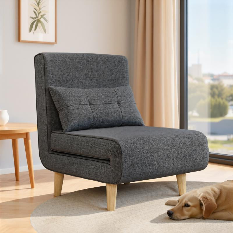 bealife-ar50-klappsofa-leinen-dunkelgrau-schlaffunktion image 2