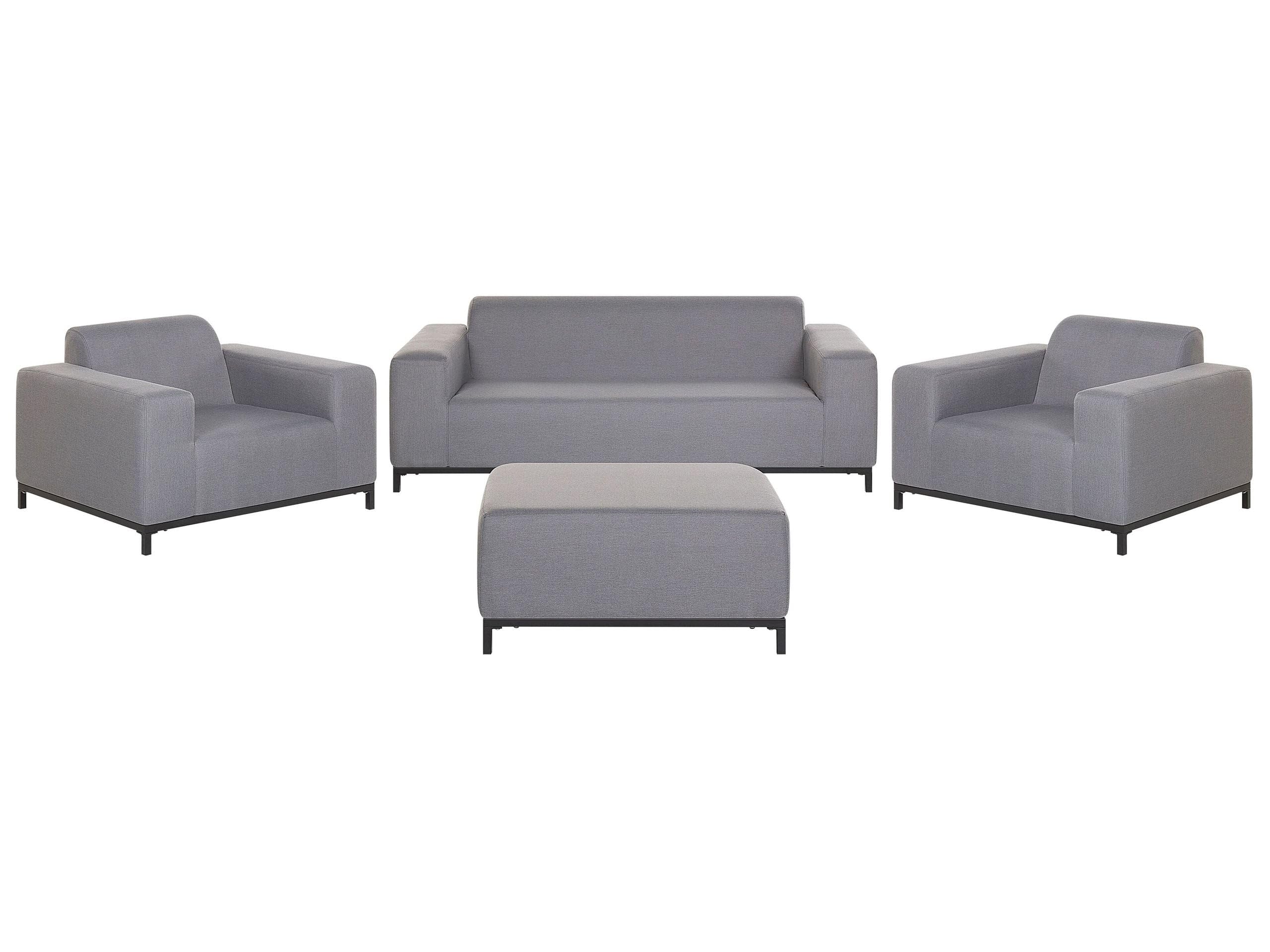 beliani-rovigo-loungeset-grau-4-teilig-aluminium image 1