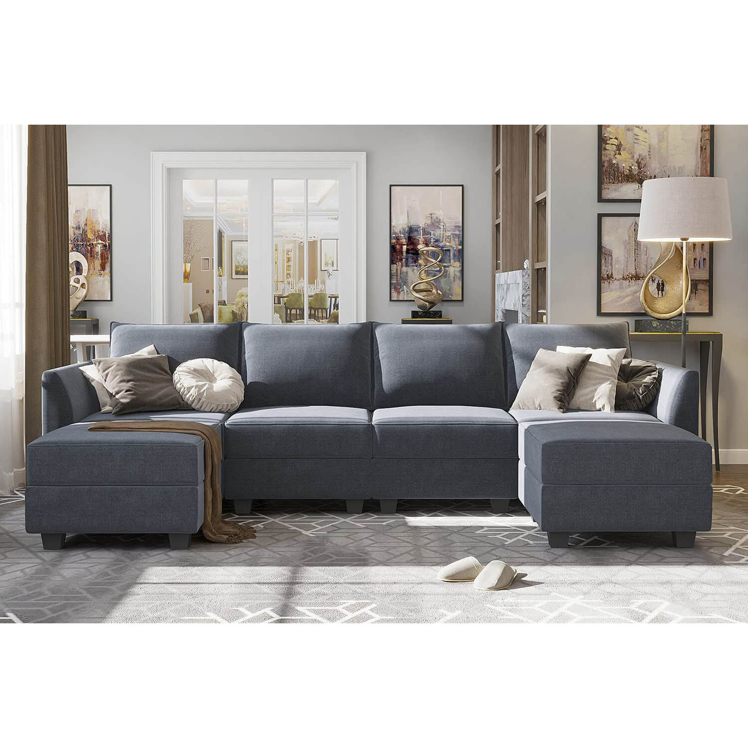 homall-sofa-ecksofa-l-form-mit-ottomane-und-stauraum image 1