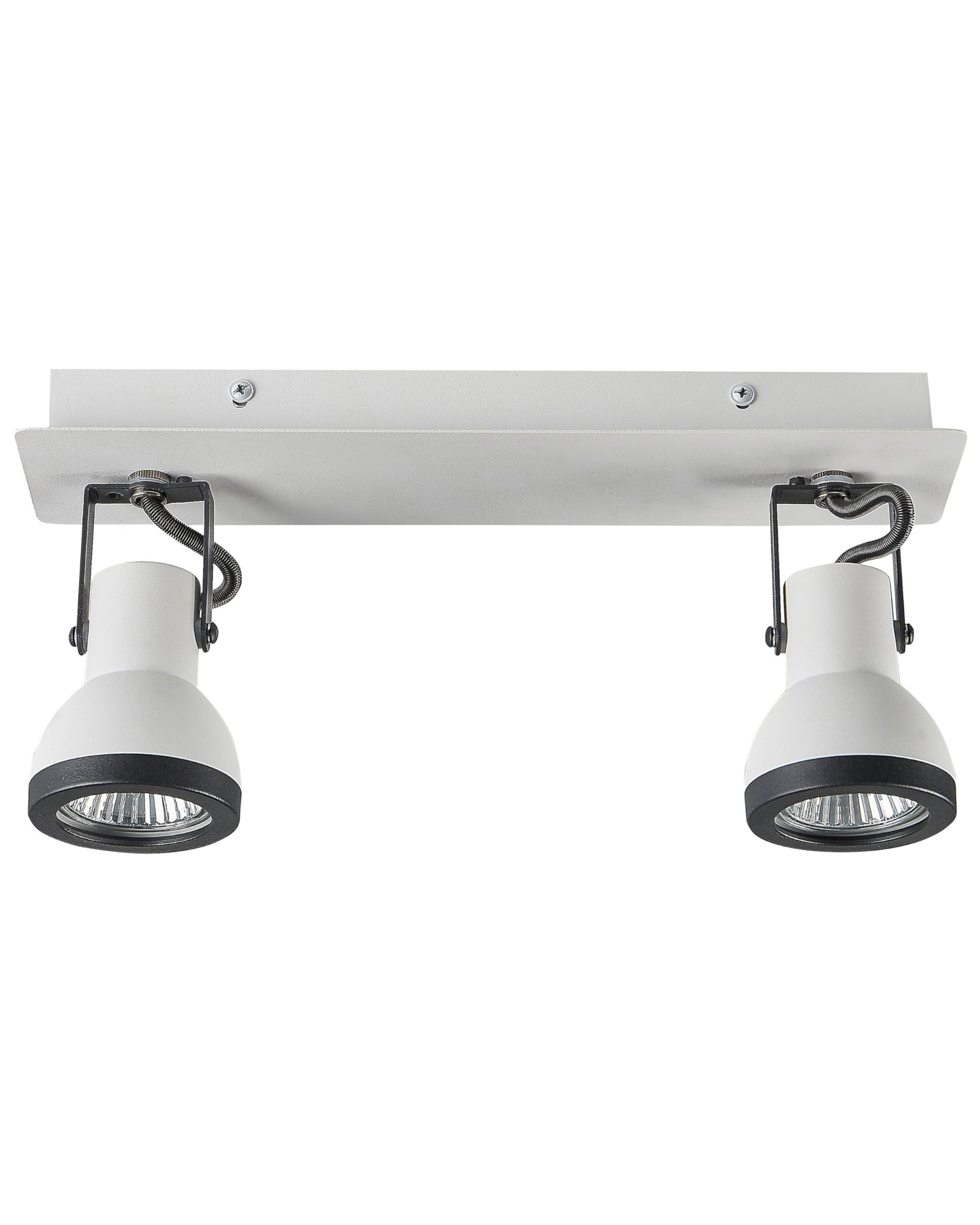 beliani-baro-deckenlampe-2-flammig-wei-schwarz-metall image 1