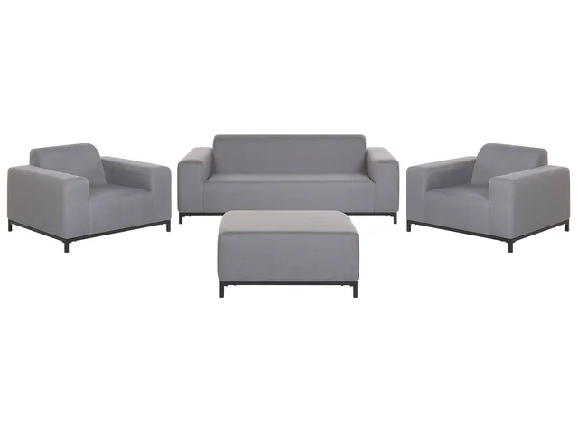 beliani-rovigo-loungeset-grau-4-teilig-aluminium image 1