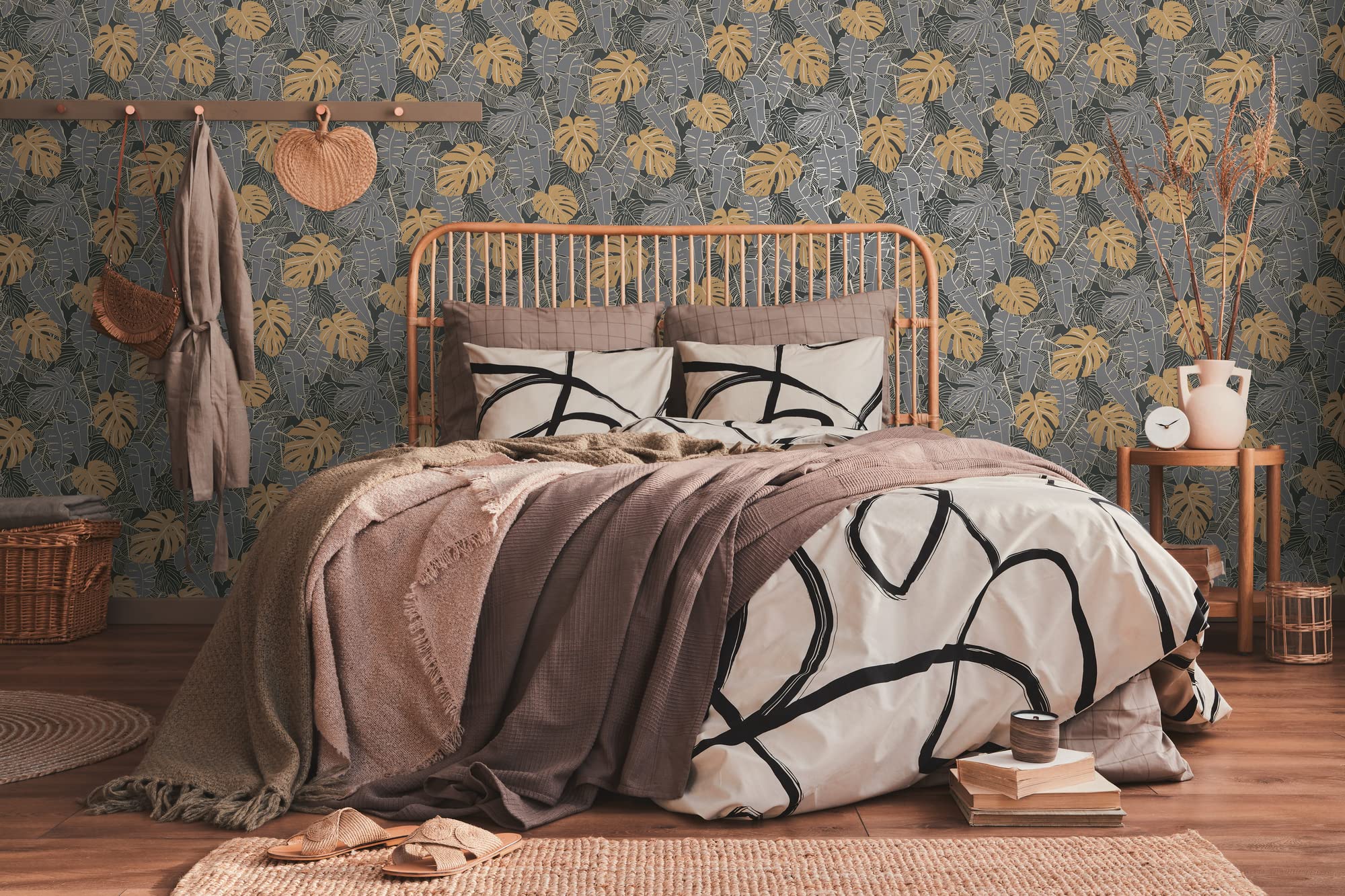 a-s-cr-ation-389051-vliestapete-palmen-schwarz-gold image 3