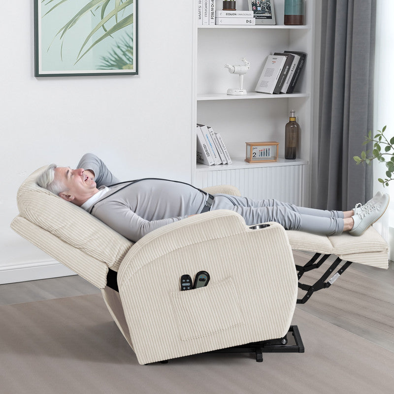 homall-recliner-chair-massagesessel-cord-beige-aufstehhilfe image 3