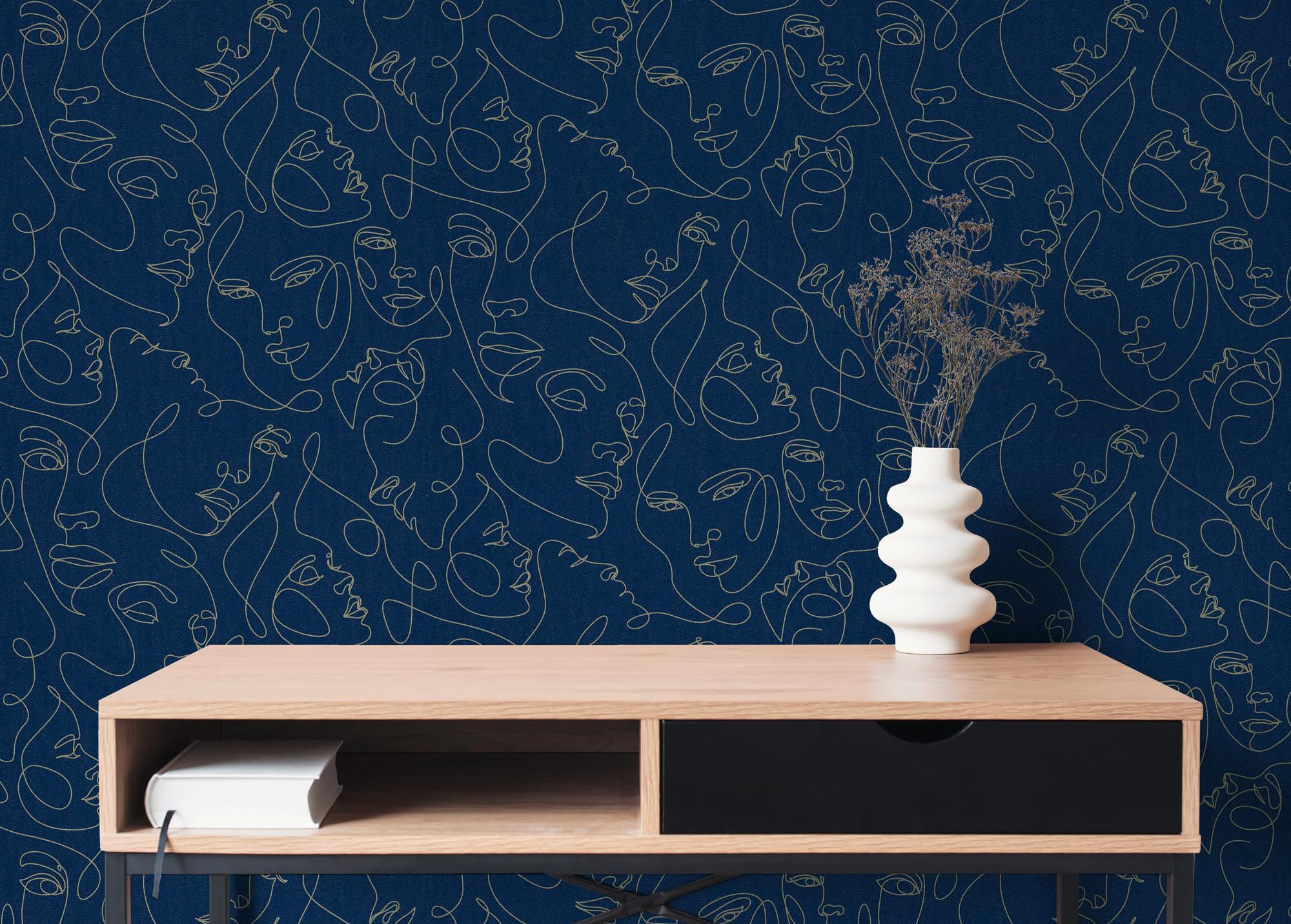 a-s-cr-ation-fine-line-vliestapete-blau-gold-metallic-grafik image 6