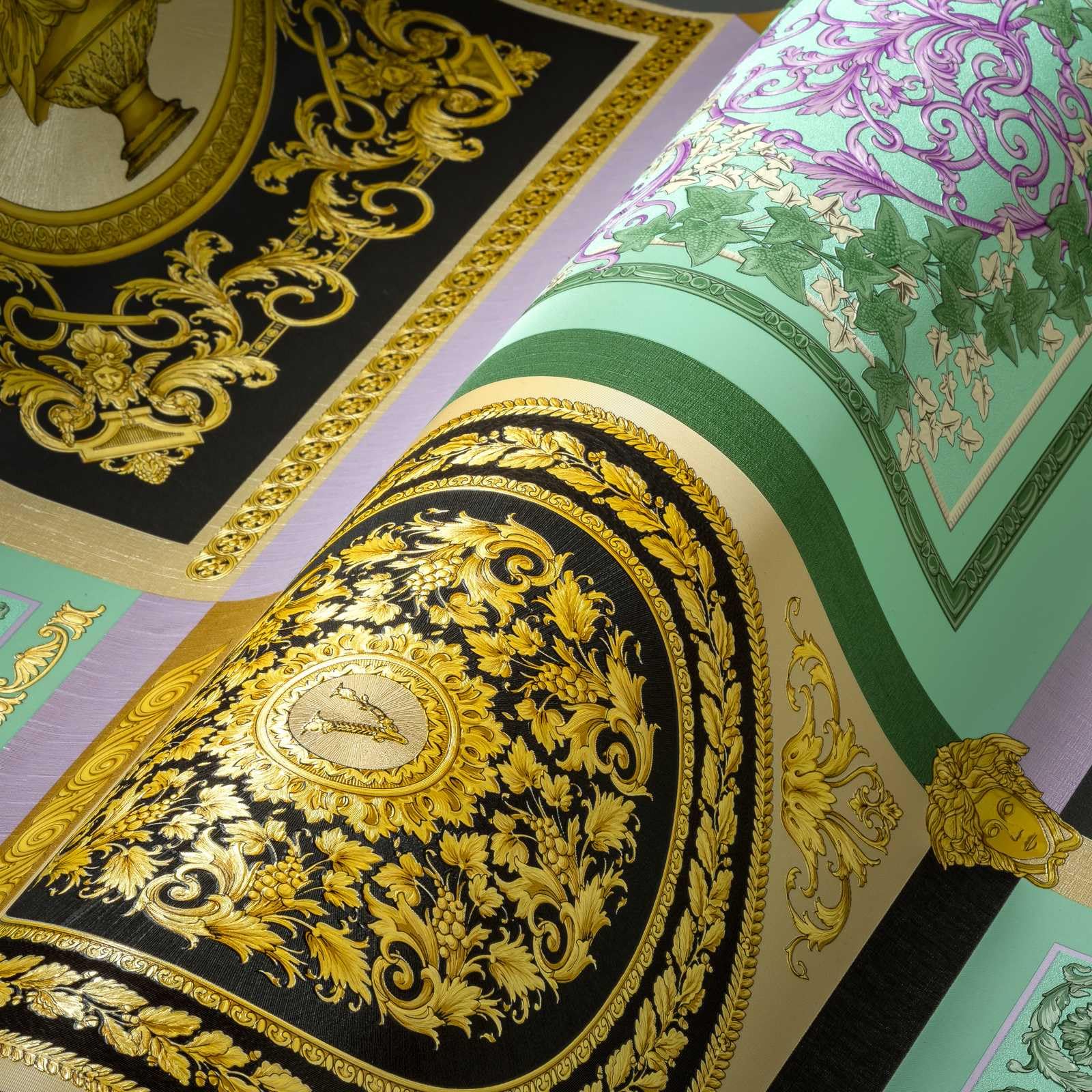 versace-wallpaper-387041-vliestapete-barock-mintgr-n-gold-10-05x0-70m image 1