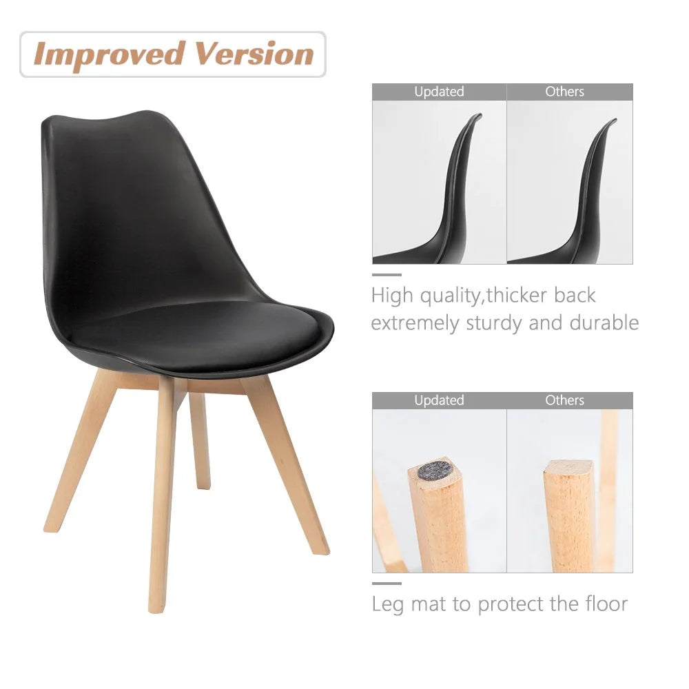 homall-modern-dining-chair-dsw-essstuhl-gelb-4er-set-holzbeine image 2