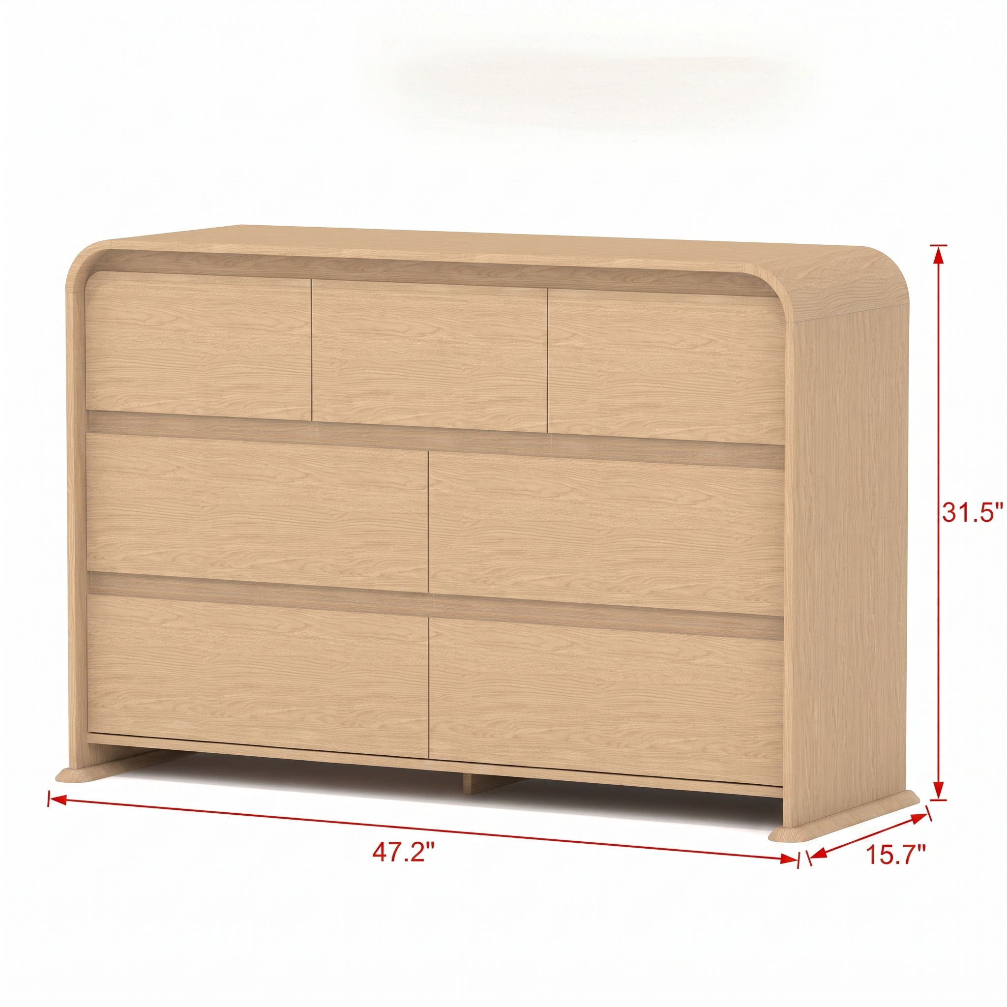 homall-bedroom-kommode-6-schubladen-natur-holz-grifflos image 8