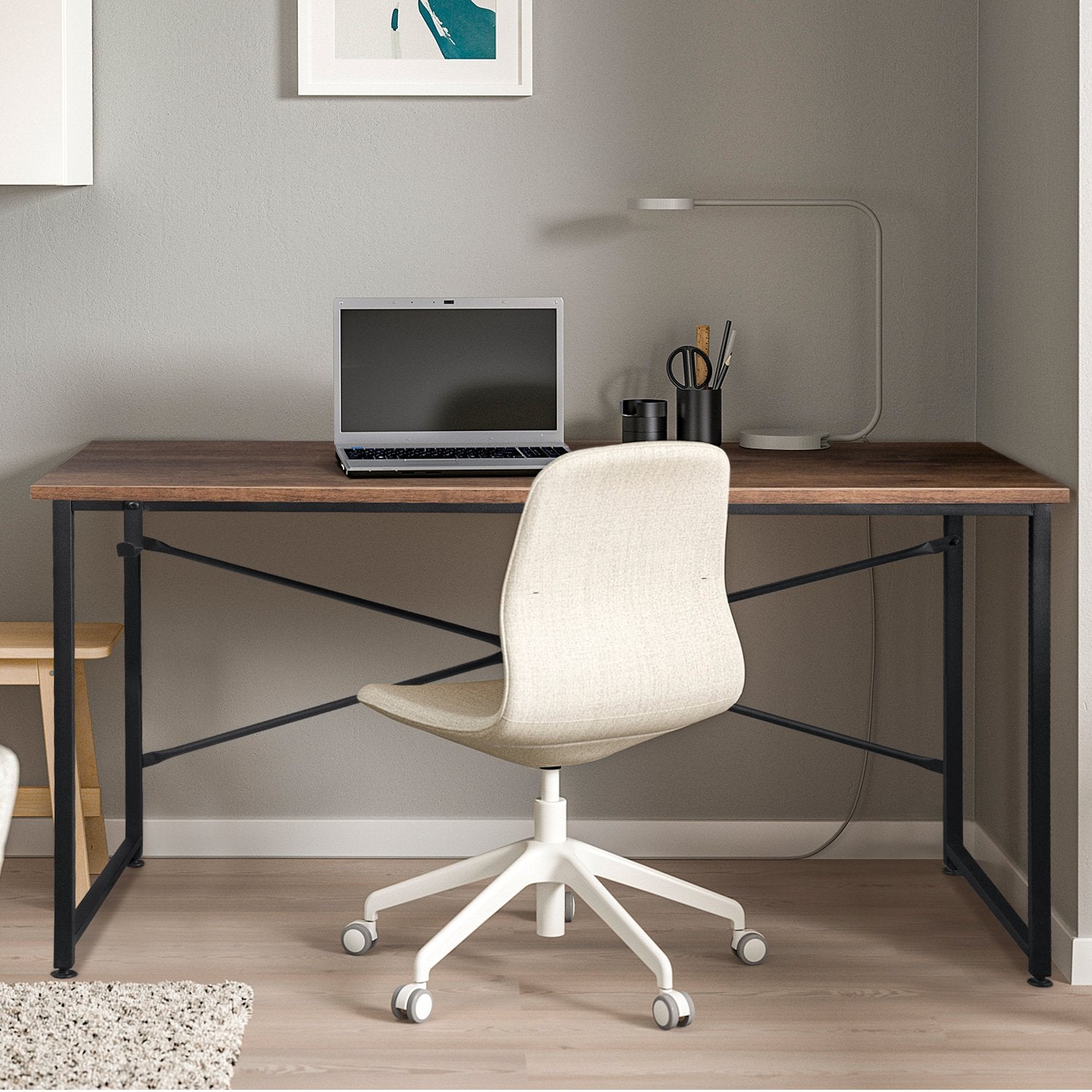 homall-office-desk-schreibtisch-braun-44-zoll-holz-modern image 3