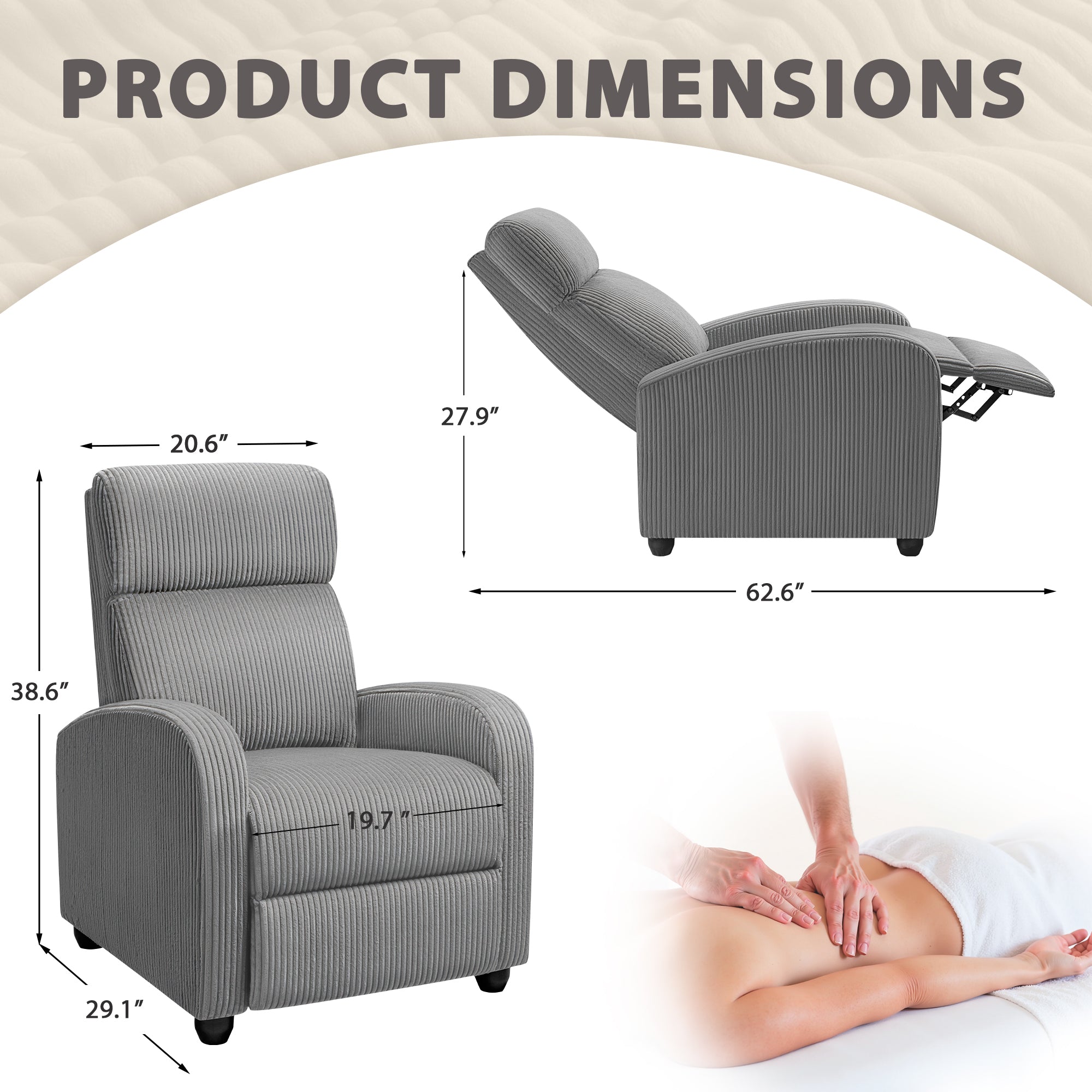 homall-recliner-chair-relaxsessel-grau-cord-massage-8-stufig image 5