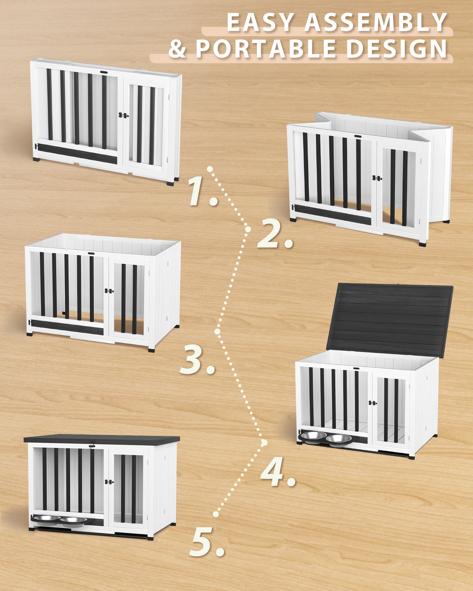 homall-hundebox-holz-m-bel-mit-napf-beistelltisch image 4