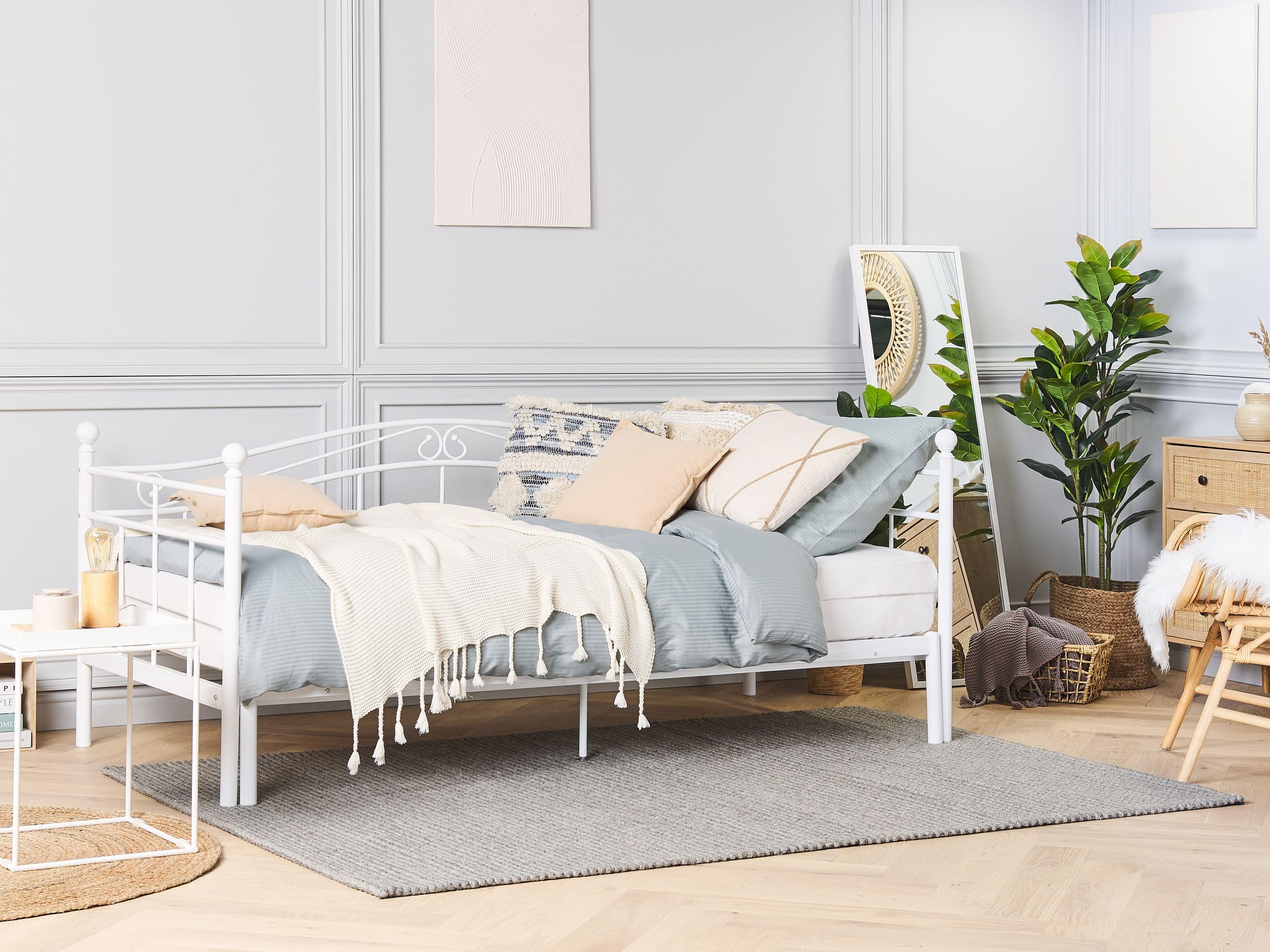beliani-tulle-tagesbett-metall-wei-90x200-ausziehbar image 2