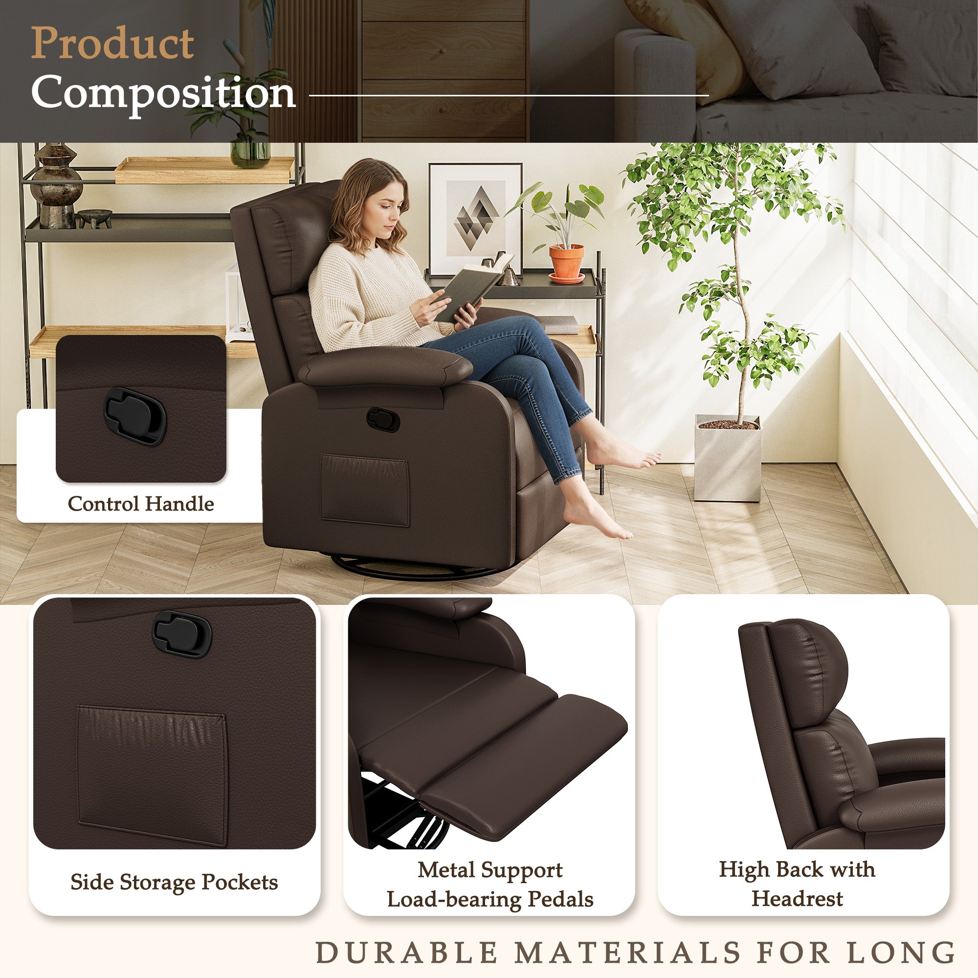 homall-recliner-chair-relaxsessel-grau-mit-massage-pu-leder image 7