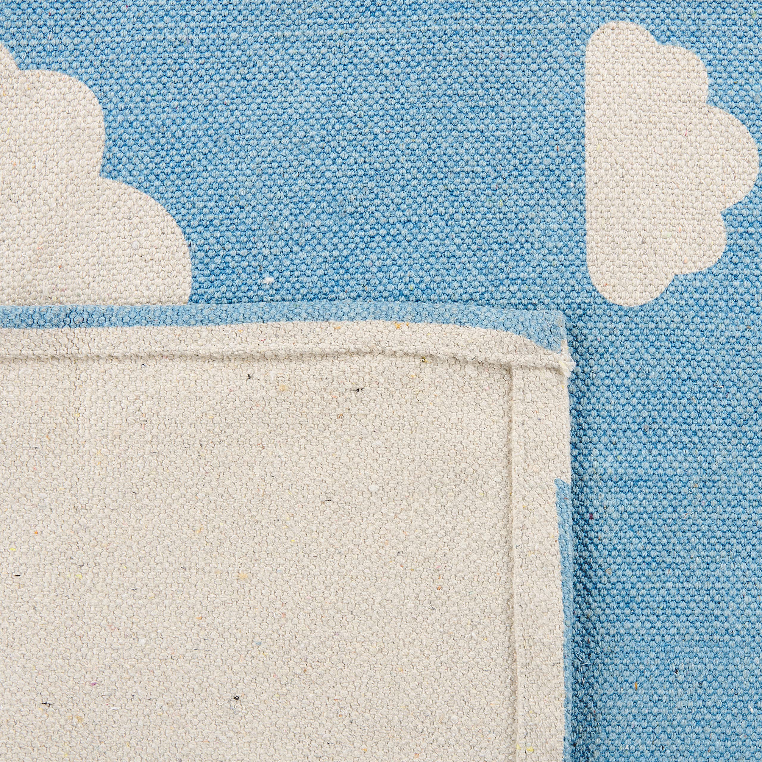 beliani-gwalijar-kinderteppich-blau-wolken-60x90-cm-baumwolle image 6
