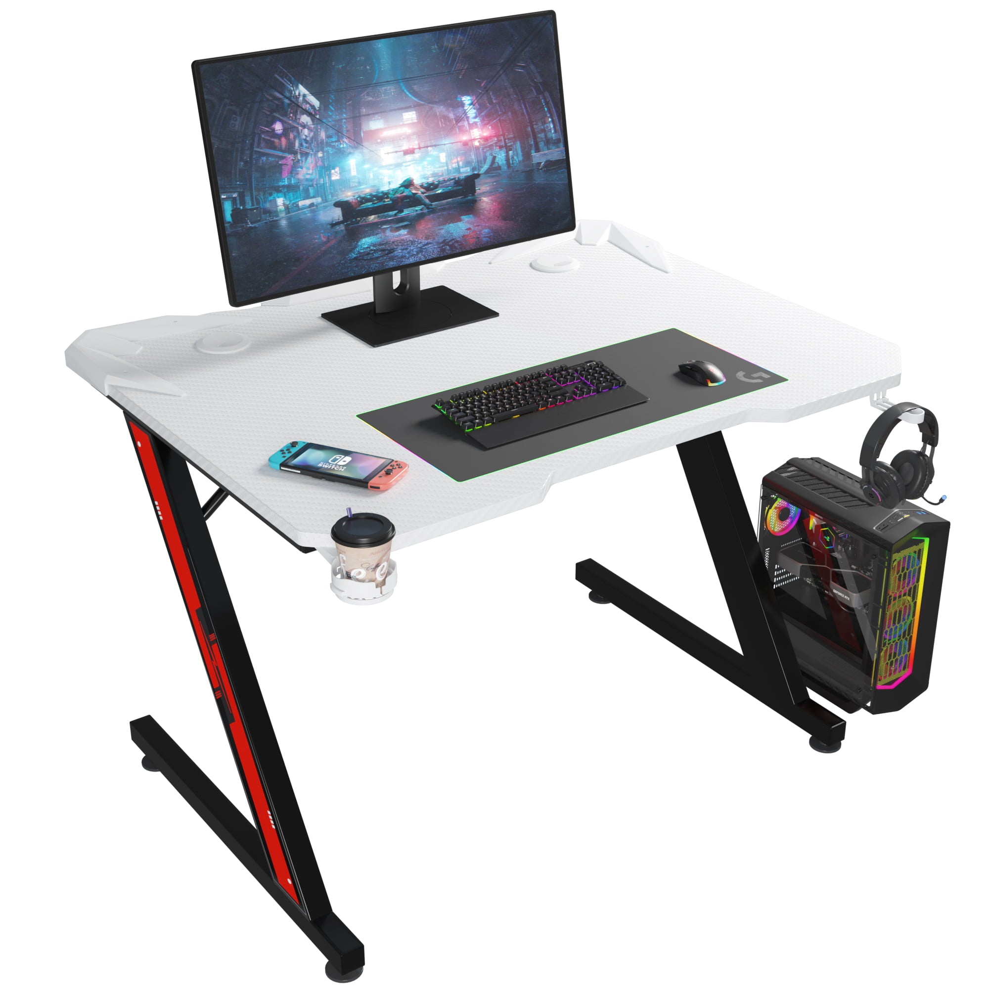 homall-gaming-desk-schreibtisch-44-zoll-schwarz-carbon-z-form image 8