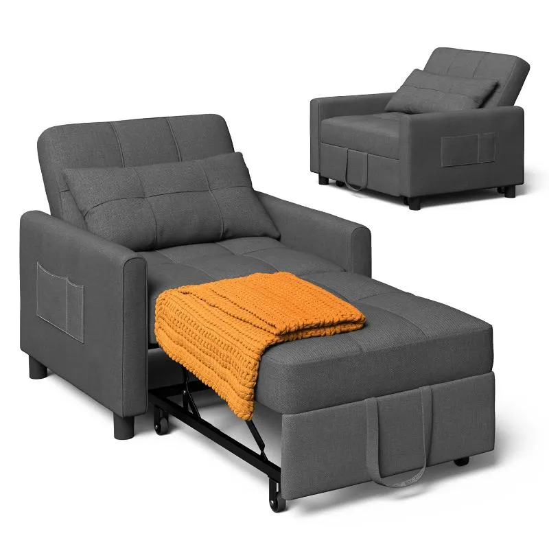 bealife-ar24-schlafsessel-sofabett-3-in-1-grau-mit-kissen image 1
