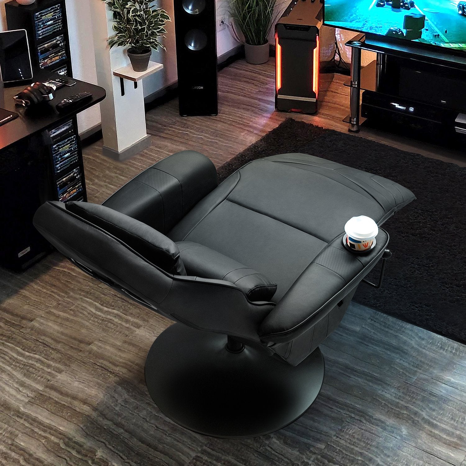 homall-gaming-recliner-sessel-kunstleder-schwarz-mit-fu-teil image 7