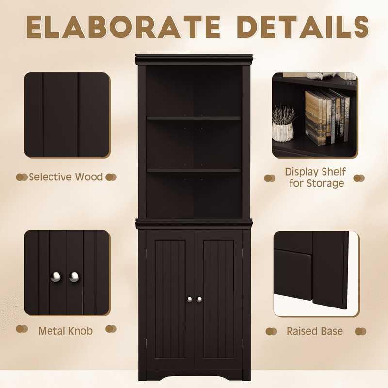 homall-shelf-eckschrank-wei-hoch-mit-t-ren-und-b-den image 6