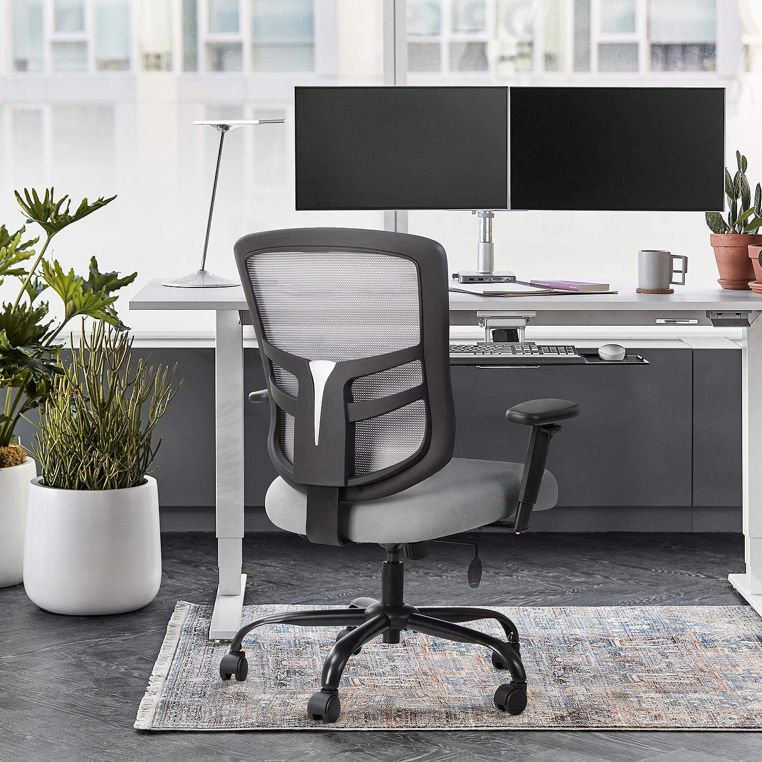 homall-office-mesh-chair-b-rostuhl-grau-netz image 6
