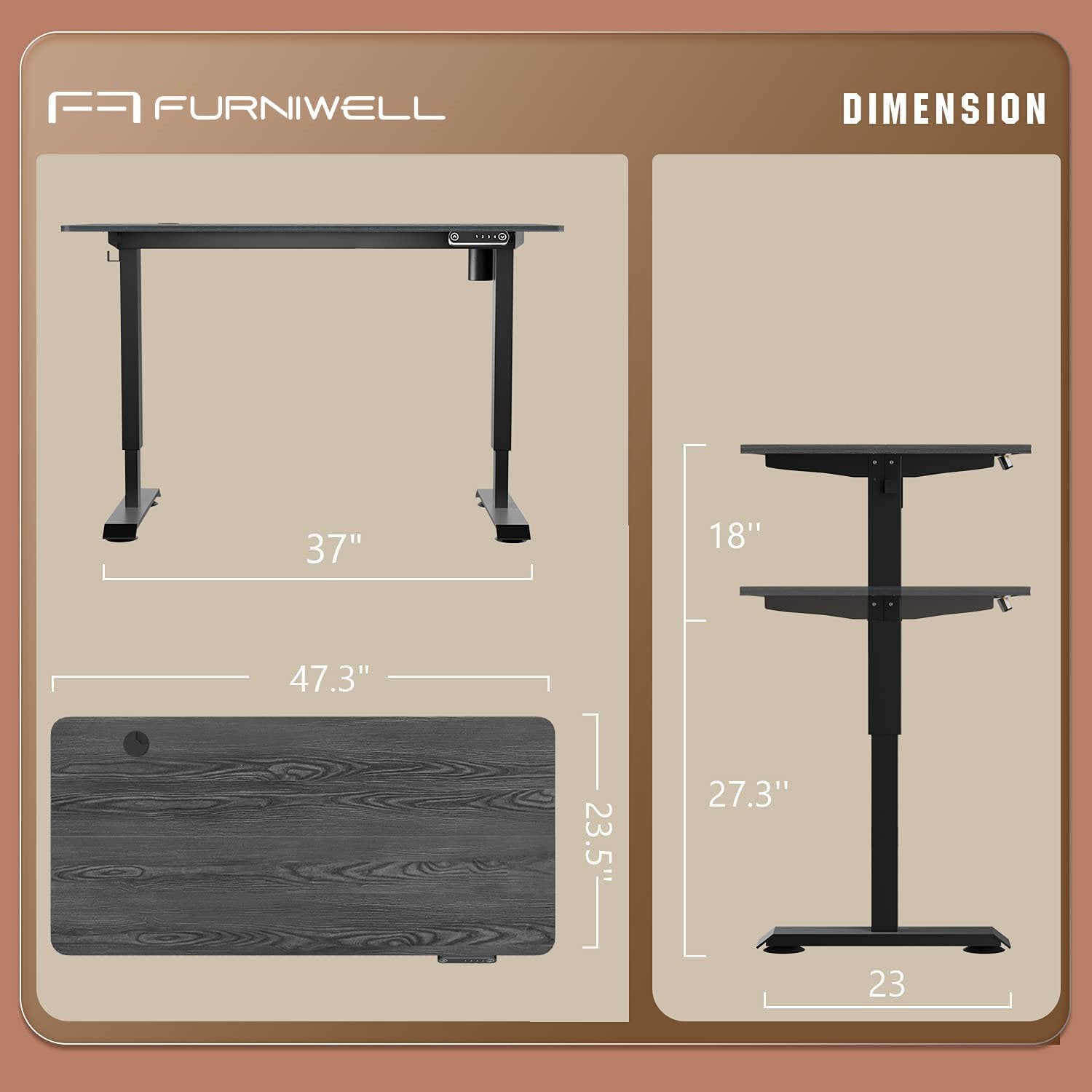 homall-standing-desk-stehschreibtisch-120cm-schwarz-memory image 7