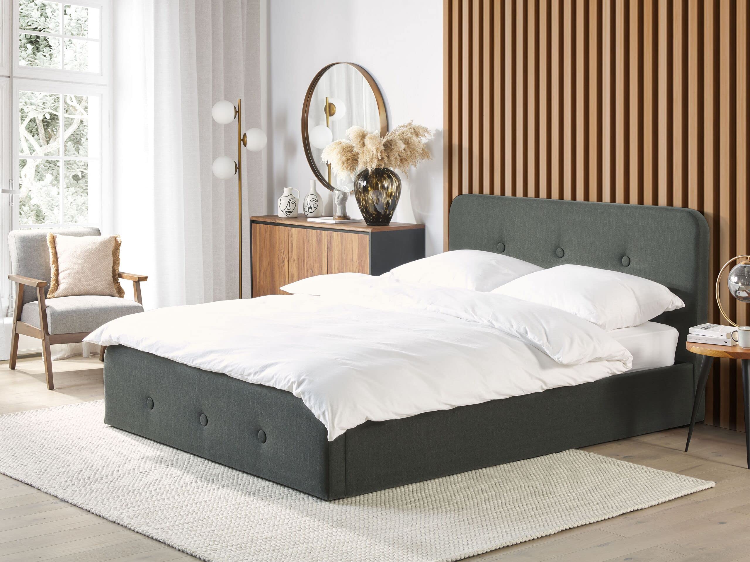 beliani-rentiere-bett-160x200-dunkelgrau-stoff-mit-stauraum image 2