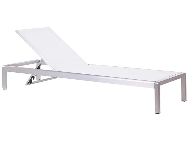 beliani-fossato-gartenliege-wei-verstellbar-aluminium image 1