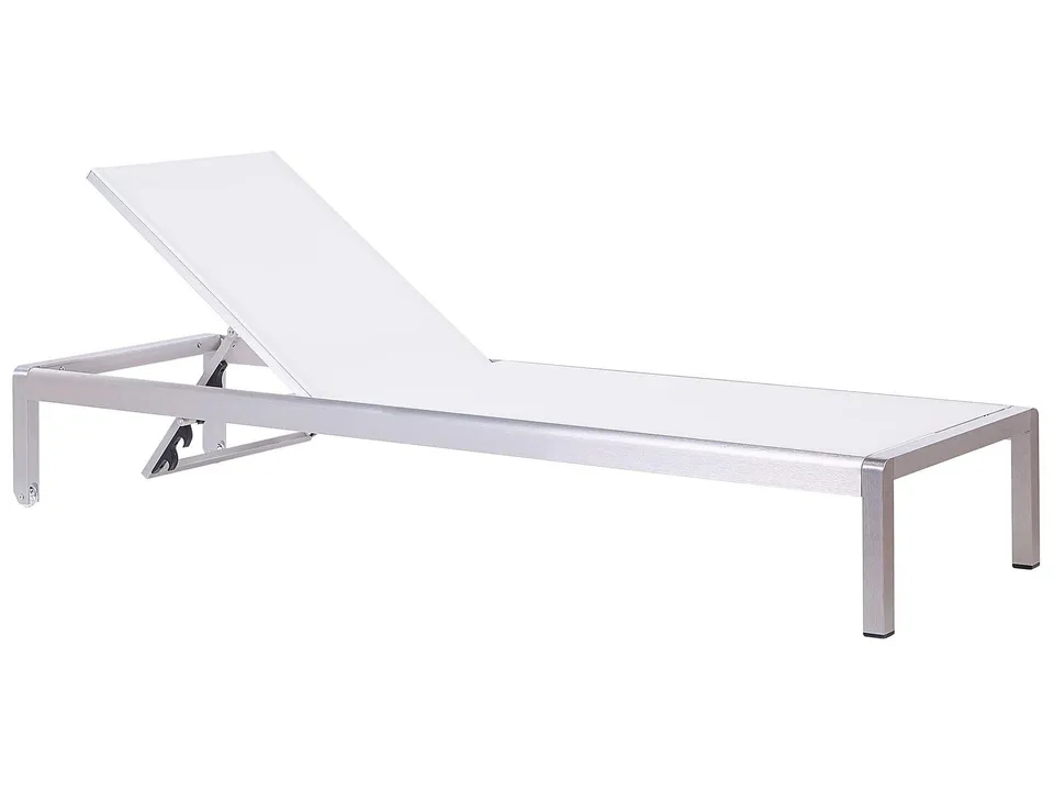 beliani-fossato-gartenliege-wei-verstellbar-aluminium image 1