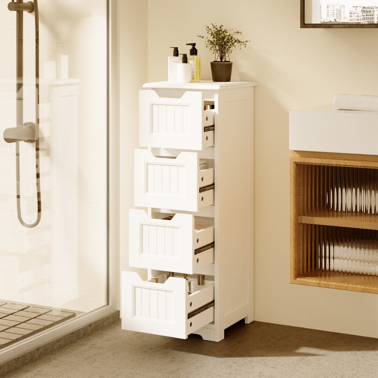bealife-ap27-kommode-wei-4-schubladen-schmal image 5