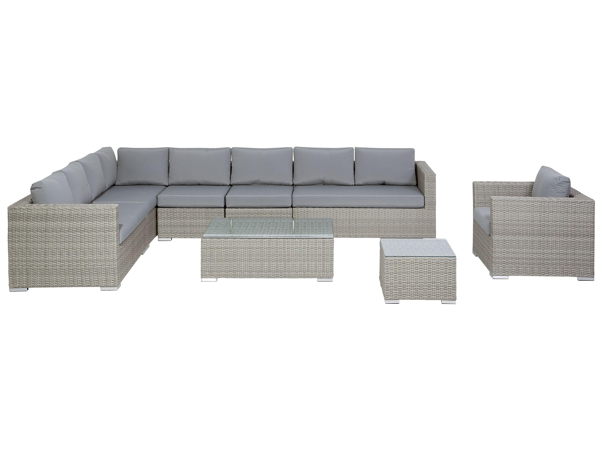 beliani-gartenlounge-polyrattan-grau-xxl-8-personen image 1
