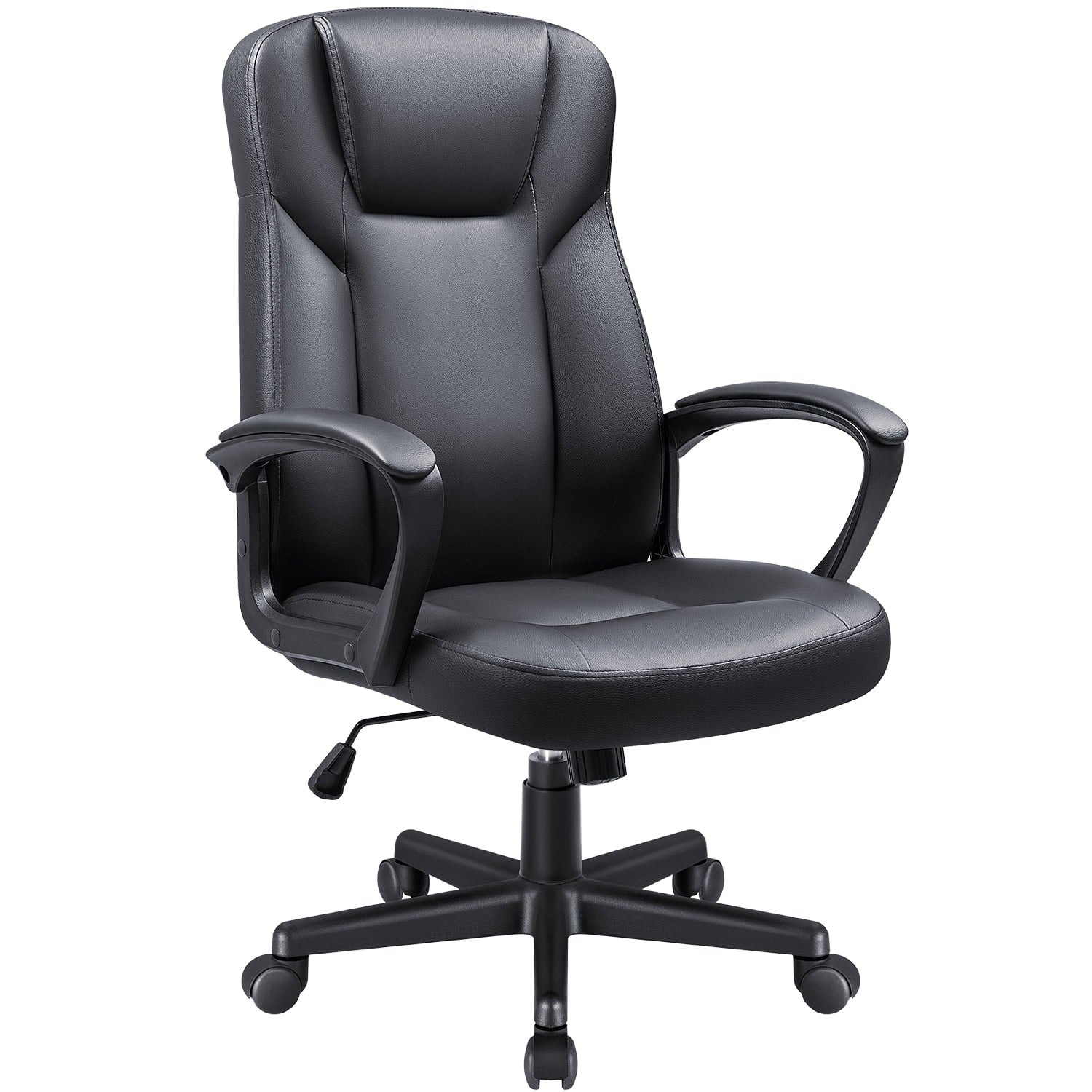homall-office-leather-chair-chefsessel-schwarz-kunstleder-drehbar image 3