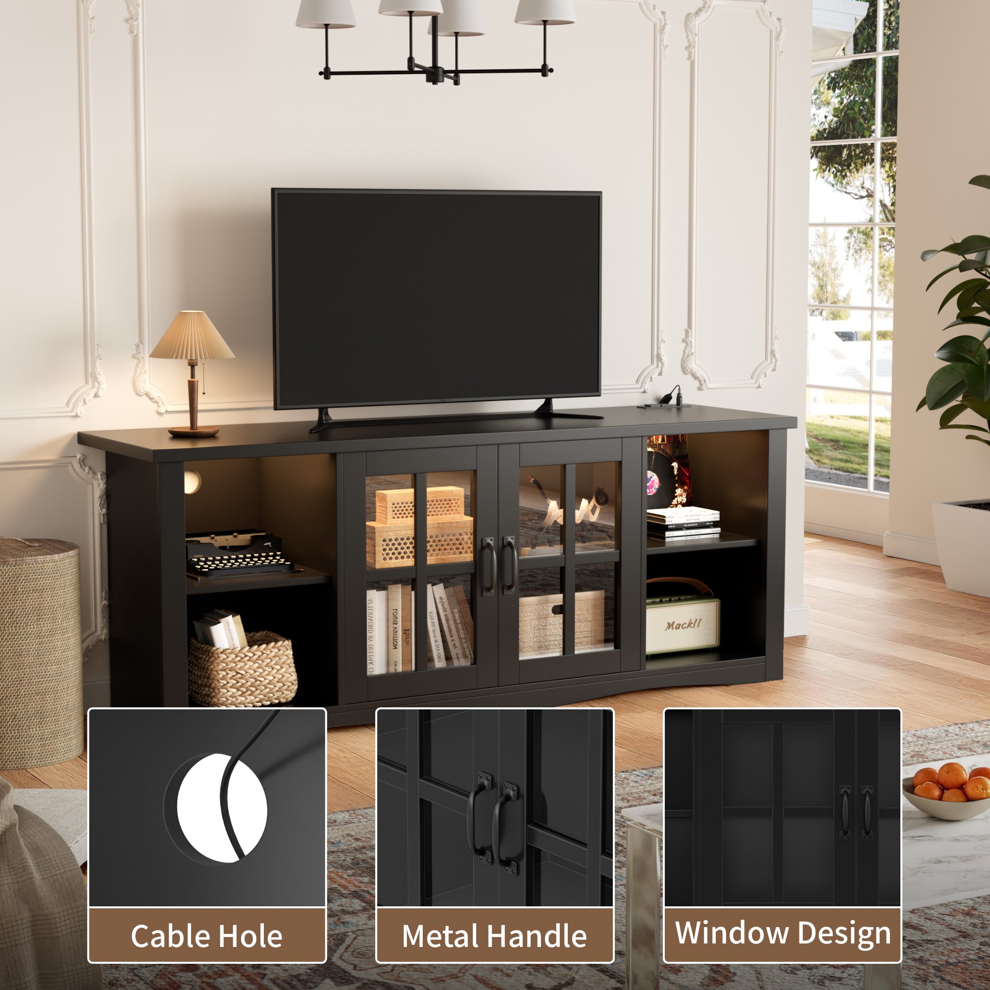 homall-tv-stand-tv-schrank-schwarz-65-zoll-mit-led image 7