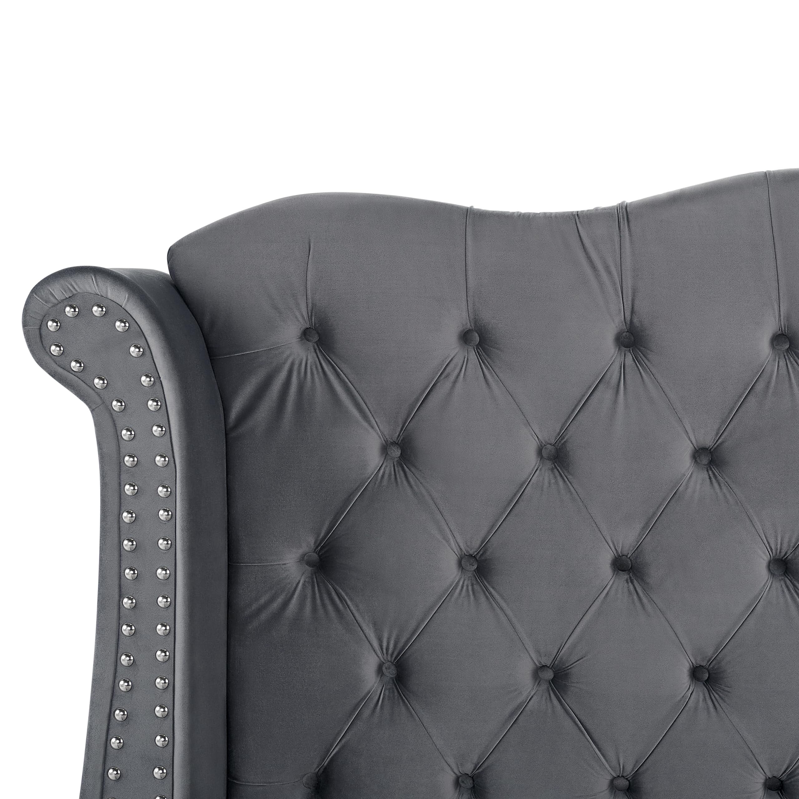 beliani-ayette-bett-180x200-grau-samt-chesterfield image 8
