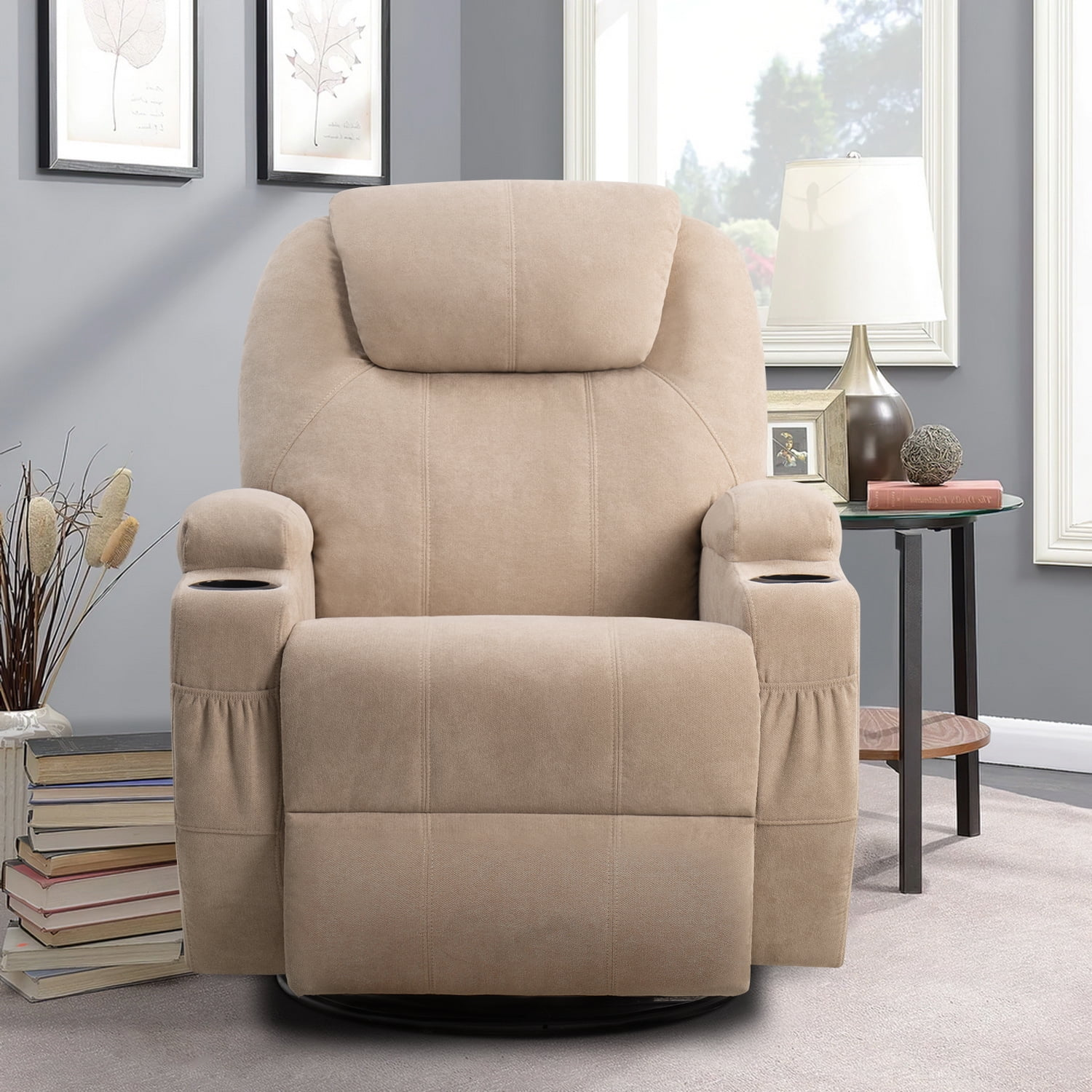 homall-recliner-relaxsessel-beige-stoff-mit-massage image 3